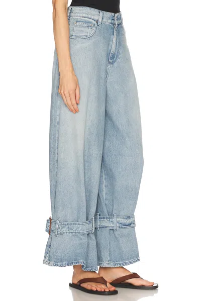 Jw Anderson J. W. Anderson Wide-leg Denim Jeans With Hem Strap In Light Blue