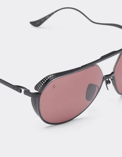 Ferrari Sunglasses In Matt Black Titanium With Exclusive Contrast Pro™ Lenses In Black Matt