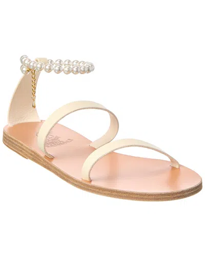 Ancient Greek Sandals Smirni Leather Sandal In White