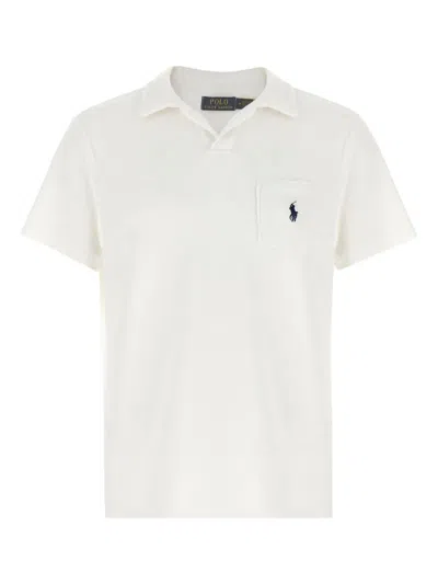 Polo Ralph Lauren Ralph Lauren Custom Slim Fit Stretch Mesh Polo Shirt In 白色
