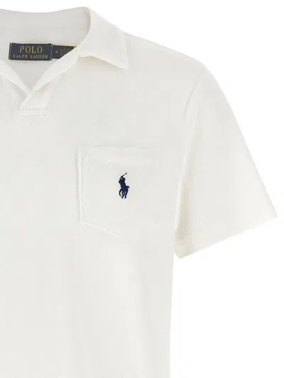 Polo Ralph Lauren Ralph Lauren Custom Slim Fit Stretch Mesh Polo Shirt In 白色