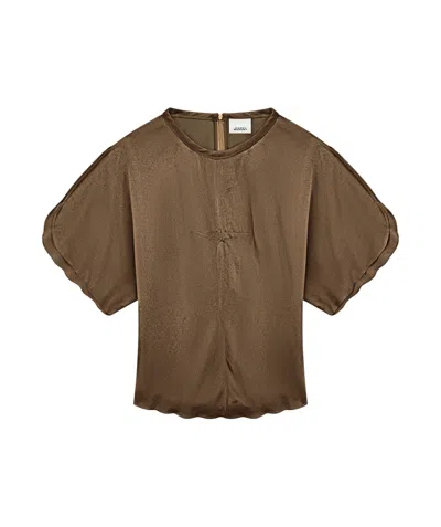 Isabel Marant Top With Puff Sleeves In Green