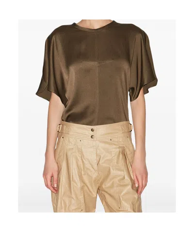 Isabel Marant Top With Puff Sleeves In Green