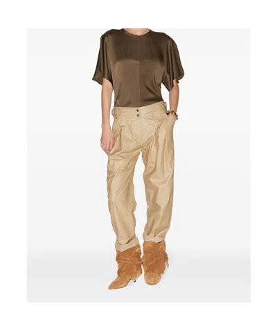 Isabel Marant Top With Puff Sleeves In Green