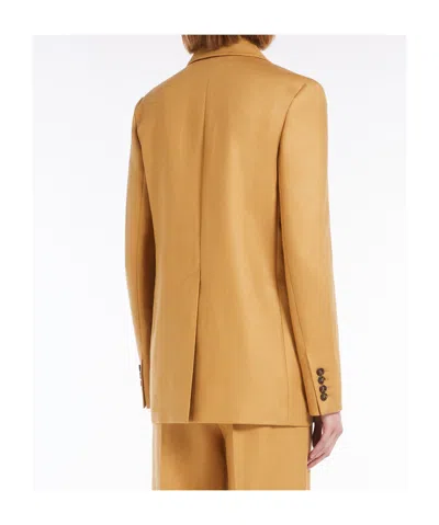 Max Mara Jacket Tailored Shoulder Pads In Caramel Color