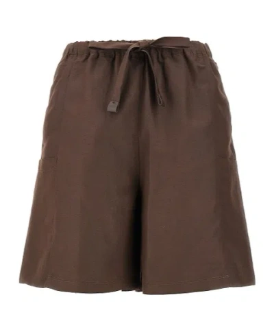 Max Mara Haway High-waist Shorts In Brown