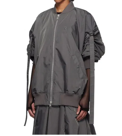 Yohji Yamamoto Gray R-belted Bomber Jacket In 1 Grey