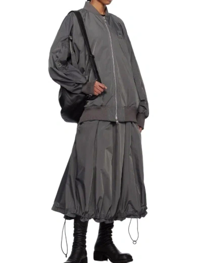 Yohji Yamamoto Gray R-belted Bomber Jacket In 1 Grey