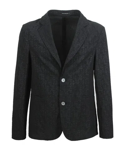 Emporio Armani Single-breasted Blazer Jacket In Black