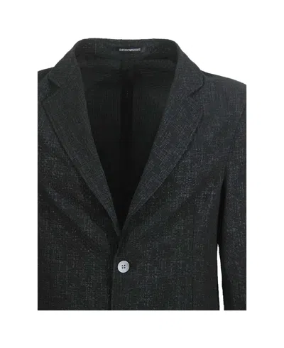 Emporio Armani Single-breasted Blazer Jacket In Black