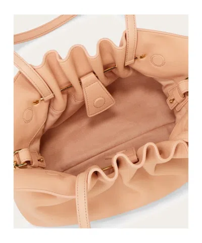 Ferragamo Pink Crossbody Bag With Chain-link Handle And Gancini Plaque On The Front In Pink