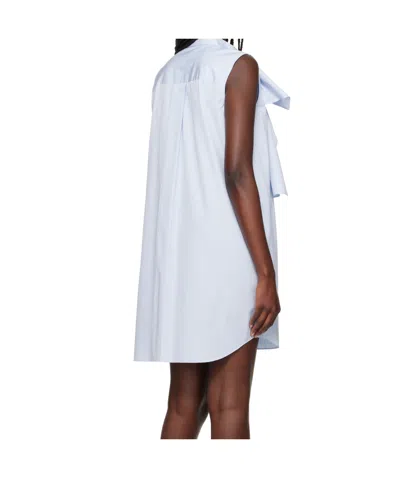 Sacai Striped Cotton Poplin Minidress In 458 L/blue Stripe