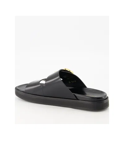 Givenchy Liquid Dad Leather Slides With 4g Hardware In Black