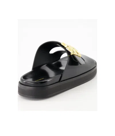 Givenchy Liquid Dad Leather Slides With 4g Hardware In Black