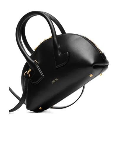 Patou Shoulder Bag Structured Detachable Strap In Black