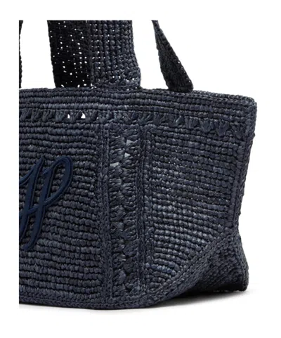 Patou Small Jp Monogram Trapeze-design Tote Bag In Black