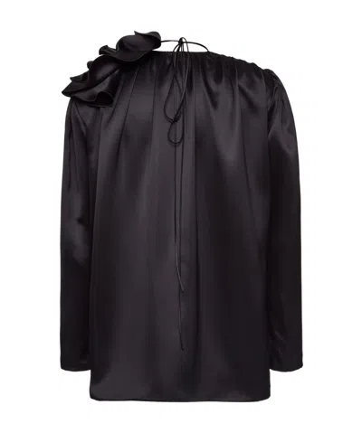 Magda Butrym Herno Dark Blue Nylon Down Jacket In Black