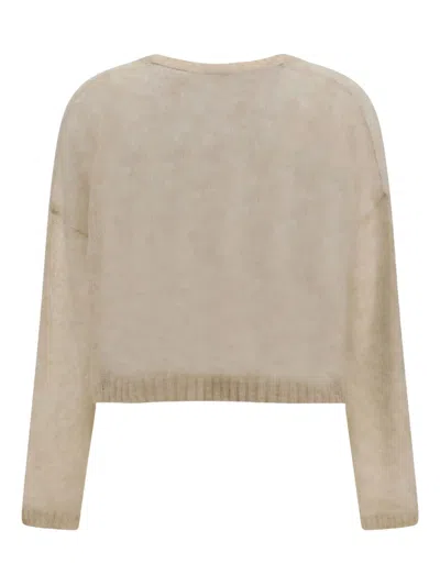 Brunello Cucinelli Sparkling Mohair And Wool Sweater In Neutrals
