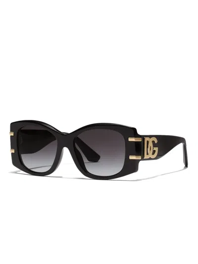 Dolce & Gabbana Womens Black Dg4501 Butterfly-frame Acetate Sunglasses