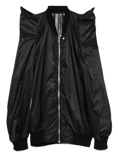 Rick Owens Womens Tec Flight Two-slip-pockets Shell Jacket Black In Black