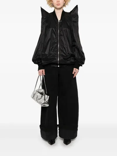 Rick Owens Womens Tec Flight Two-slip-pockets Shell Jacket Black In Black