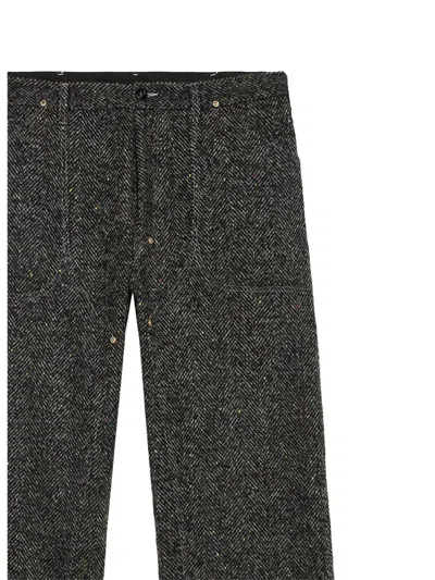 4sdesigns Herringbone Trousers In Grey