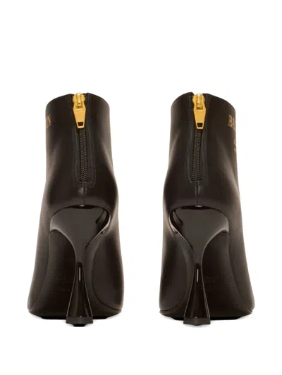 Balmain Eden Calfskin Ankle Boots In Black