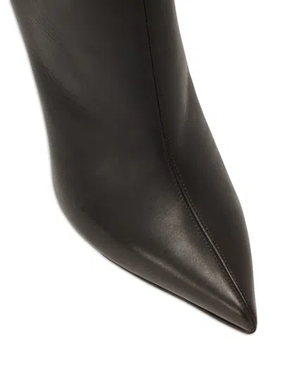 Balmain Eden Calfskin Ankle Boots In Black