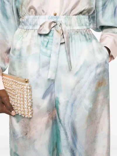 Zimmermann The Illuminate Wide-leg Trousers In Blue