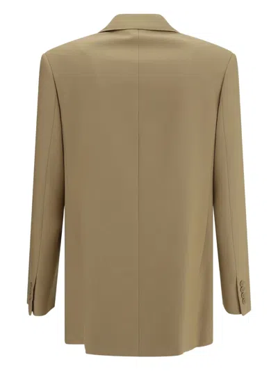 Saint Laurent Men Wool Blazer Jacket In Brown