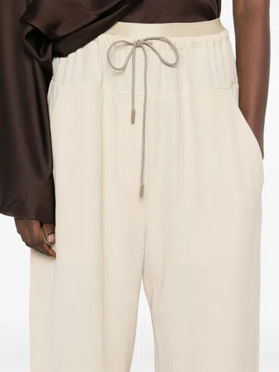 Lanvin Drawstring Trousers In Neutrals