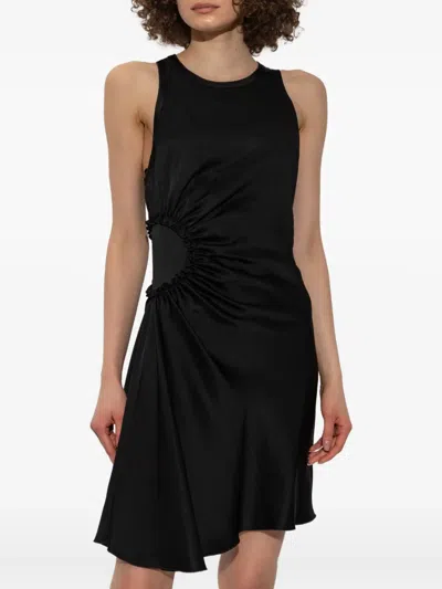 Victoria Beckham Ruched Mini Dress In Black