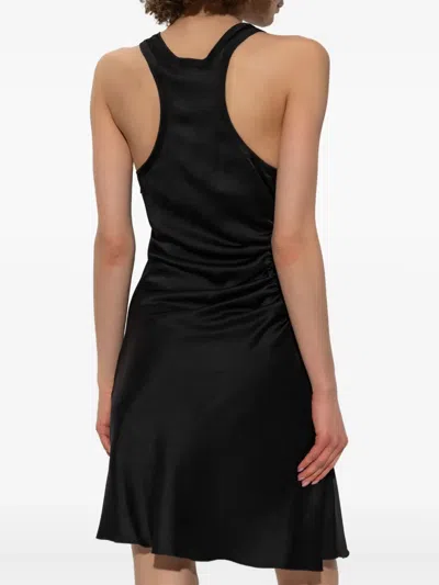 Victoria Beckham Ruched Mini Dress In Black