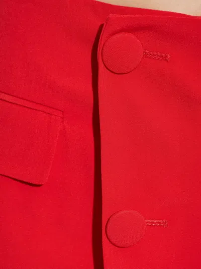 Balmain Asymmetric Shorts In Red