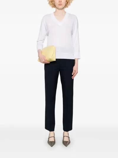 Herno White Cotton Blend Sweater In White