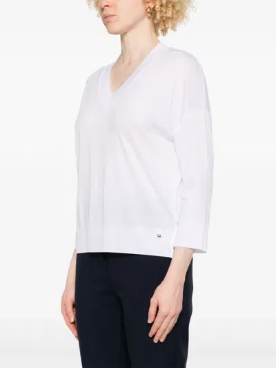 Herno White Cotton Blend Sweater In White