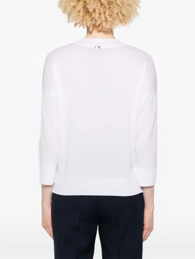 Herno White Cotton Blend Sweater In White