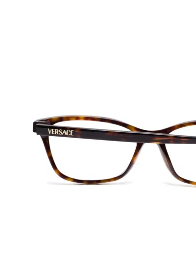 Versace Square-frame Glasses In Brown