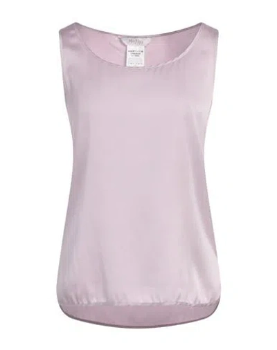 Max Mara Leisure Woman Top Lilac Size 2 Silk, Elastane In Purple