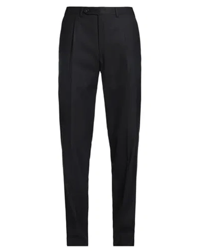 Canali Man Pants Black Size 42 Cotton, Elastane In Black