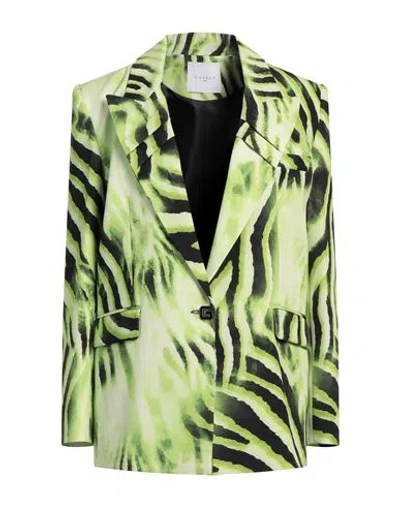 Gaelle Paris Gaëlle Paris Woman Blazer Lime Green Size 6 Polyester, Elastane In Green