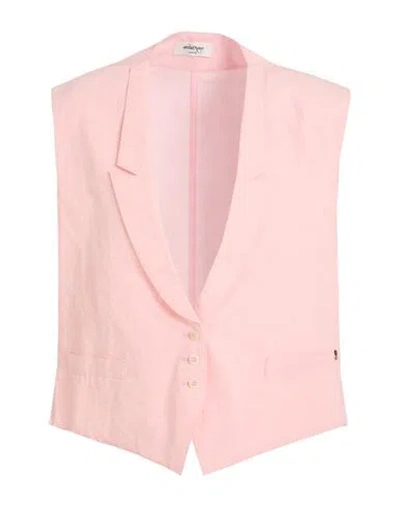 Ottod'ame Caring Woman Tailored Vest Pink Size 8 Polyester, Cotton, Linen In Pink
