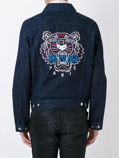 Shop Kenzo 'tiger' Denim Jacket - Blue
