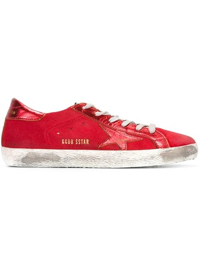 Golden Goose Super Star Metallic Leather And Suede Trainers