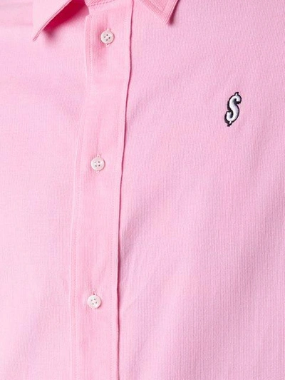 Shop Alexander Wang Dollar Sign Embroidered Shirt - Pink
