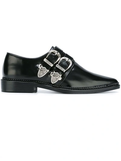 Toga Black Two Buckles Loafers
