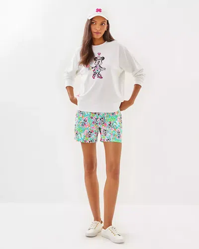 Lilly Pulitzer Lilly Hearts Disney 5" Callahan Mid Rise Short In Multi Lilly Hearts Disney