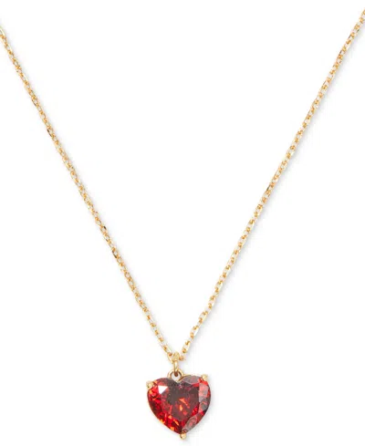 Kate Spade Gold-tone Birthstone Heart Pendant Necklace, 16" + 3" Extender In Clear,gold.
