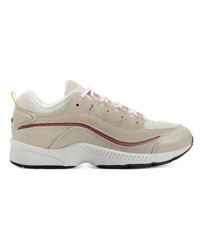 Easy Spirit Romy 25 Womens Padded Insole Running Shoes In Cream,rose Leather