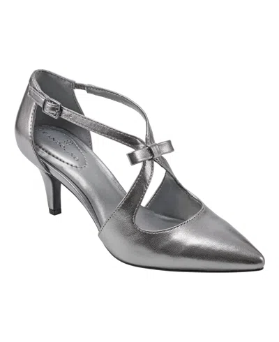 Bandolino Women's Zeffer Strappy Bow Stiletto Heel Pumps In Pewter